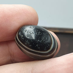 Old tibetan 1 eye agate unique pattern agate stone dzi bead amulet #3