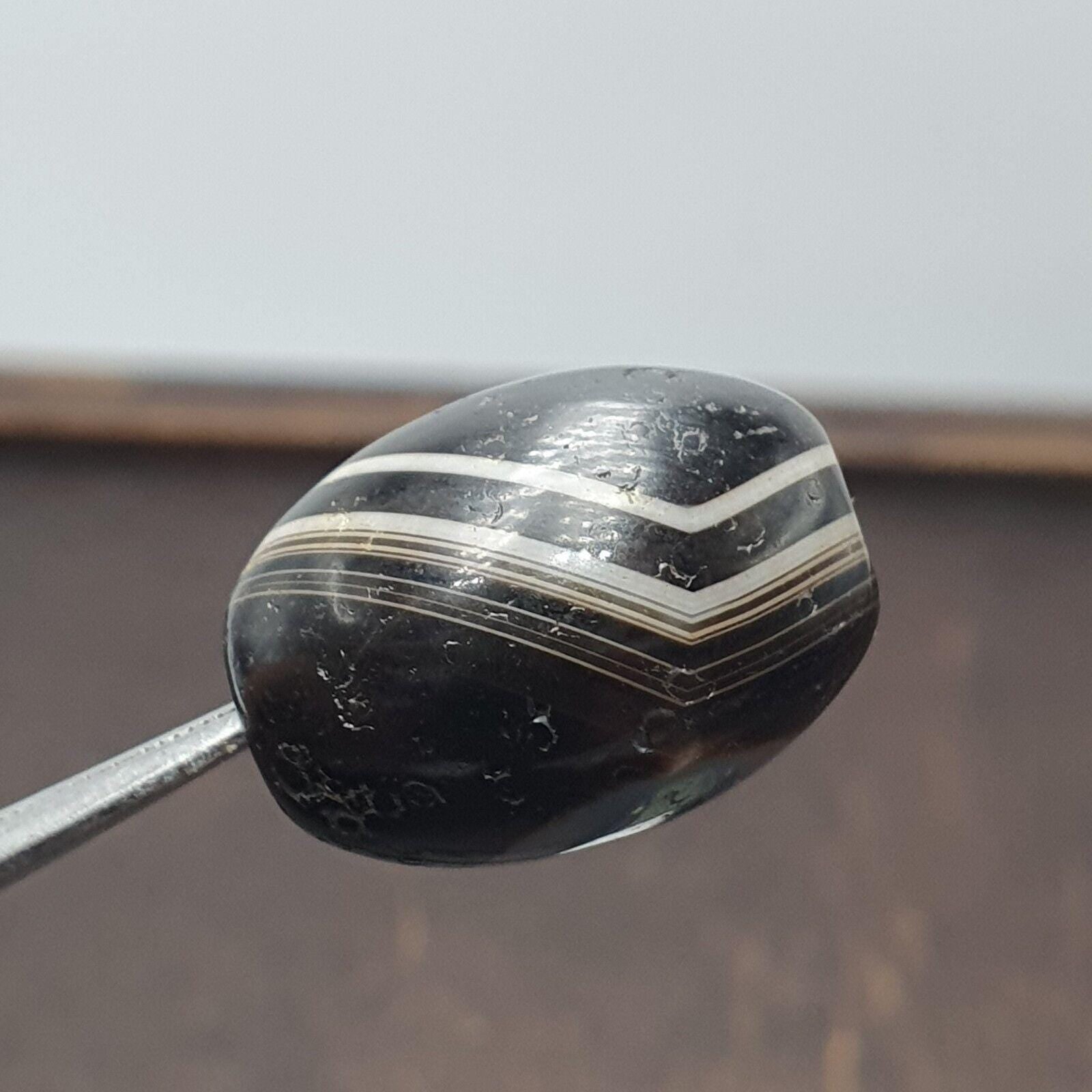 Old tibetan 1 eye agate unique pattern agate stone dzi bead amulet #3