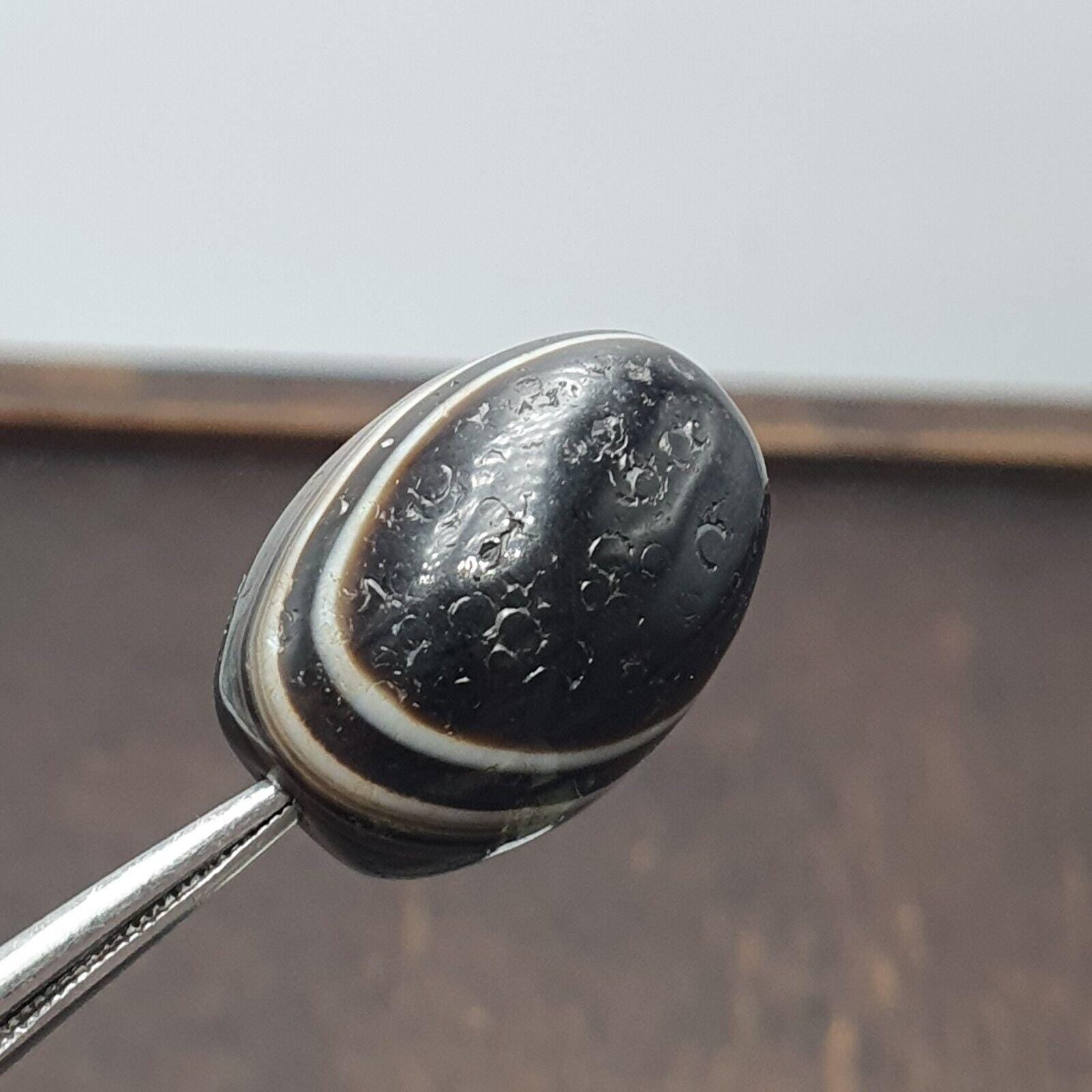 Old tibetan 1 eye agate unique pattern agate stone dzi bead amulet #3