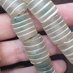 Venetian style white candy glass beads beaded necklace