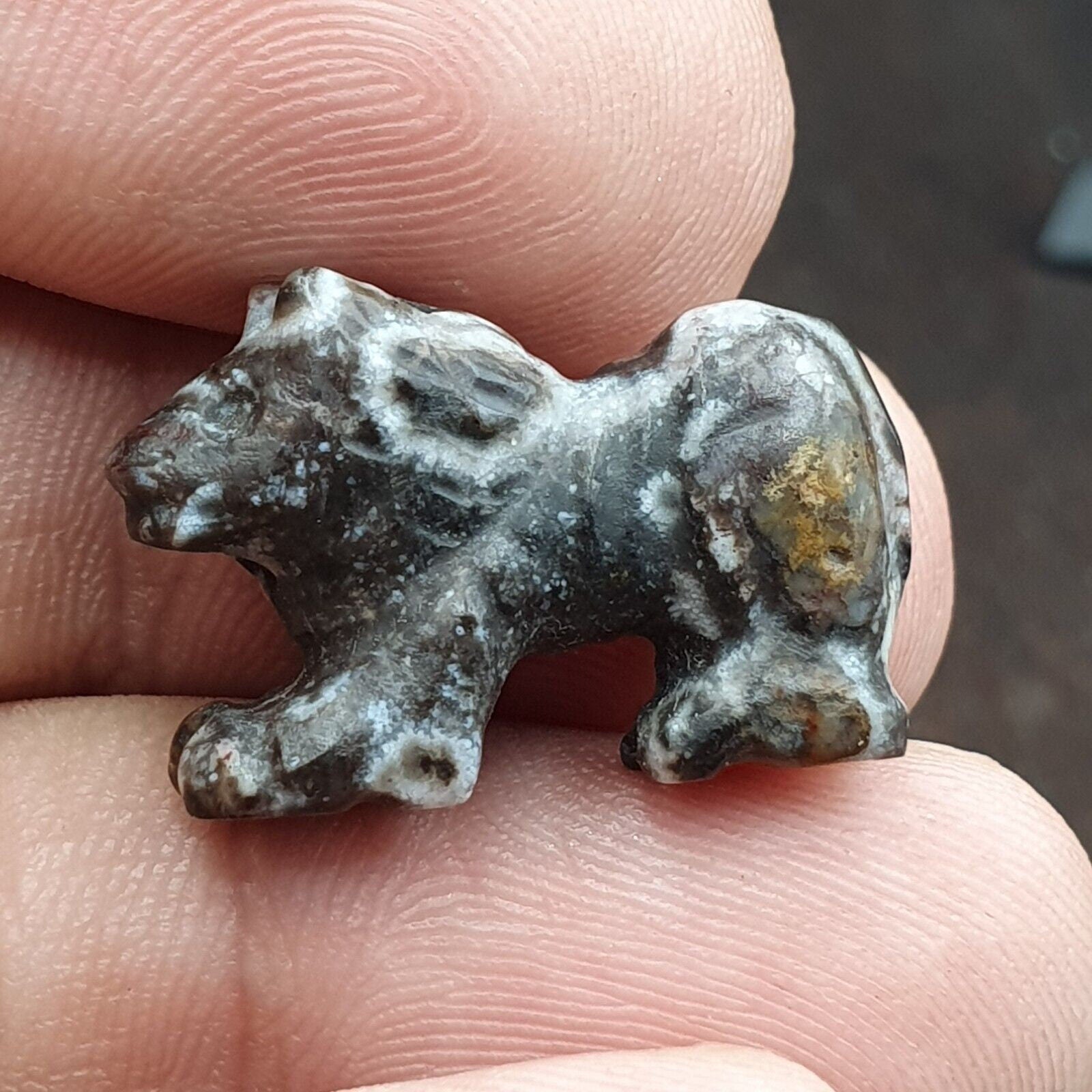 Ancient middle eastern animal figurine jasper amulet beads