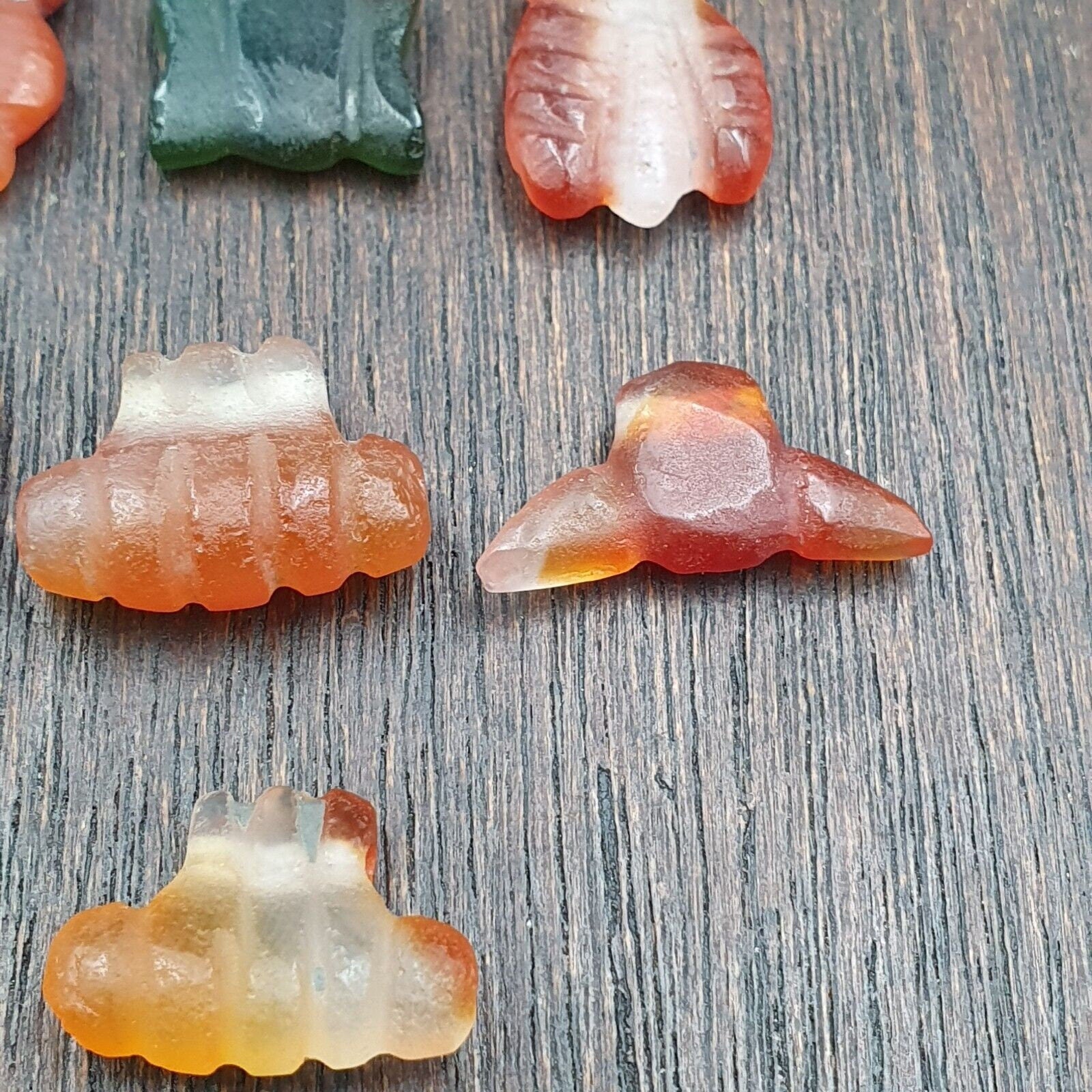 10 antique middle eastern mix carnelian agate & jasper amulet beads