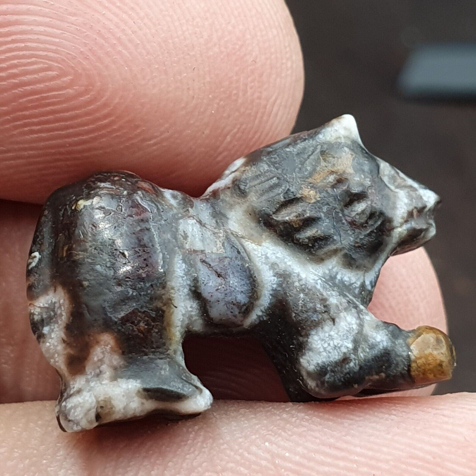 Ancient middle eastern animal figurine jasper amulet beads