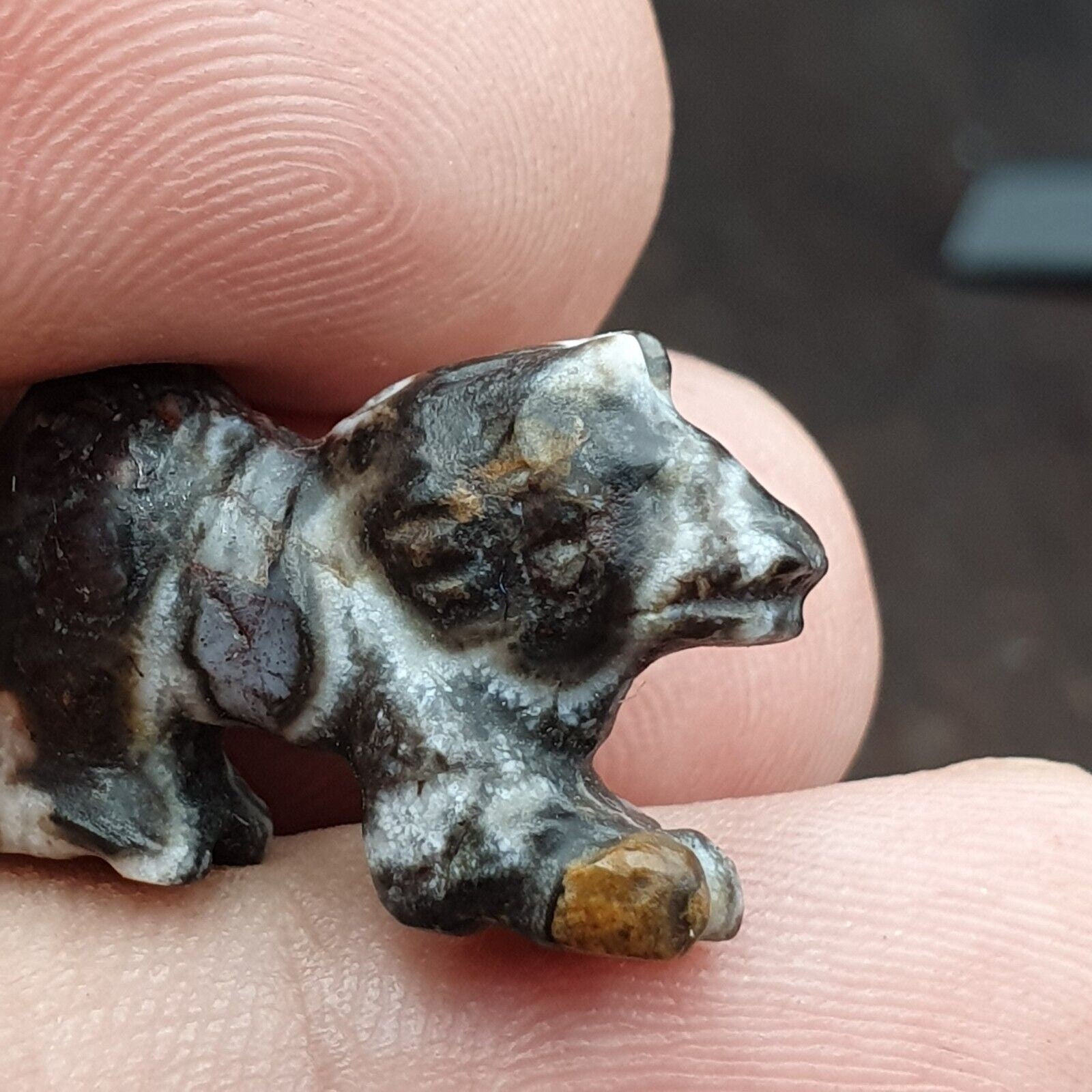 Ancient middle eastern animal figurine jasper amulet beads