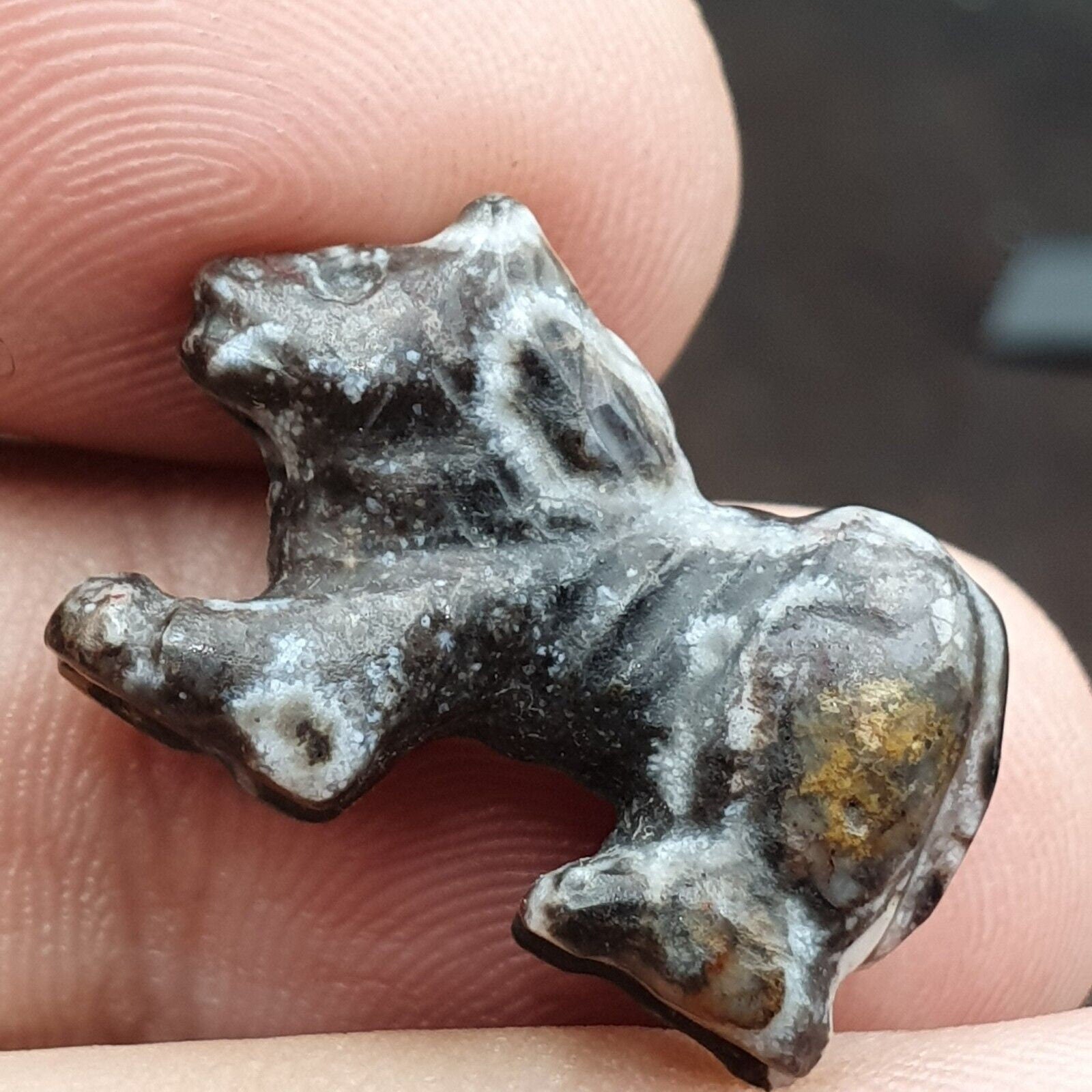 Ancient middle eastern animal figurine jasper amulet beads