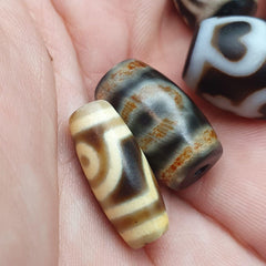 Lot 9 vintage tibetan unique pattern eyes agate stone dzi bead amulet