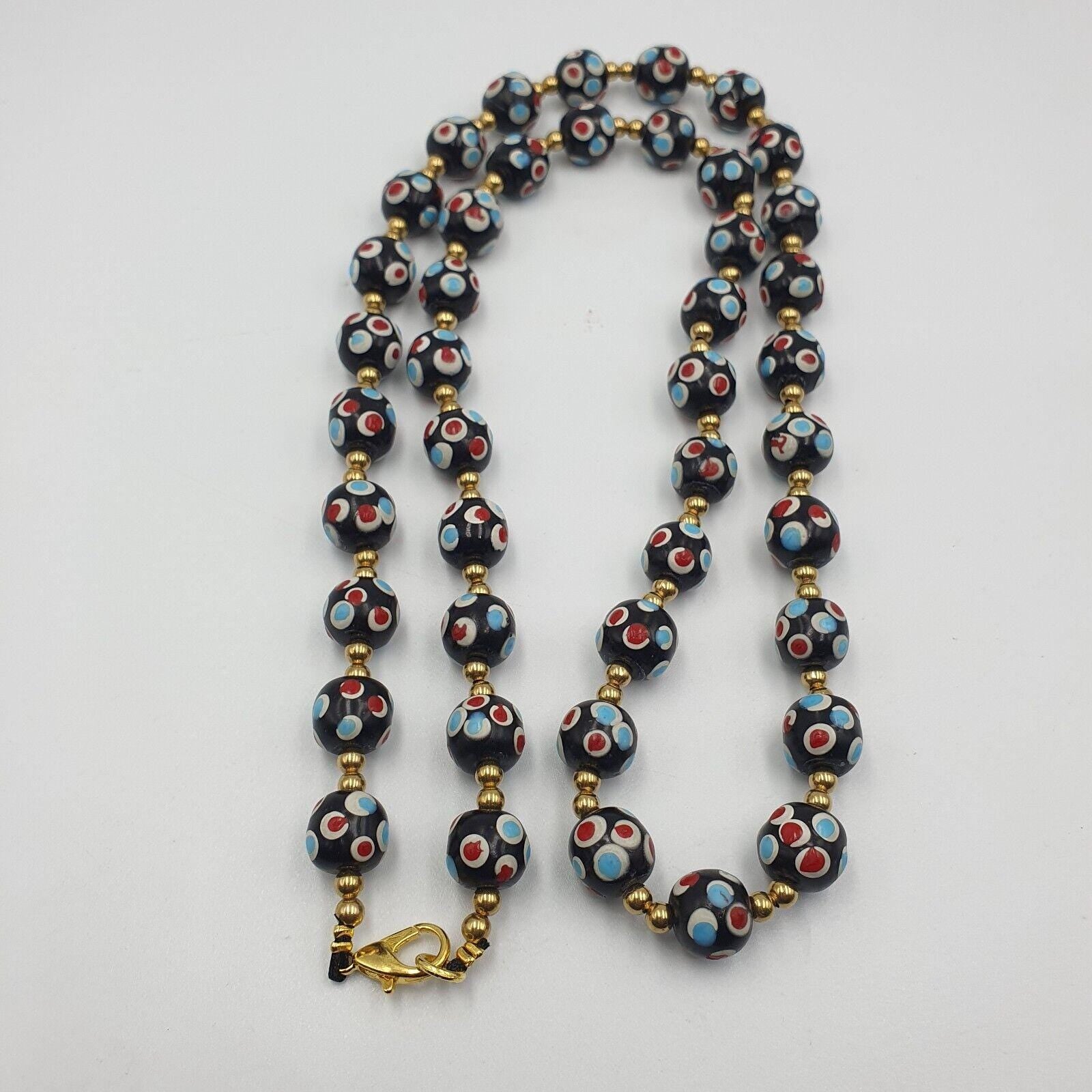 Venetian style skunk beads vintage thousand eyes beads strand