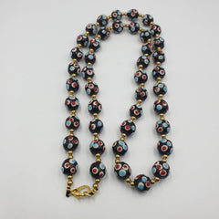 Venetian style skunk beads vintage thousand eyes beads strand