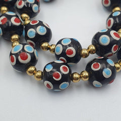 Venetian style skunk beads vintage thousand eyes beads strand