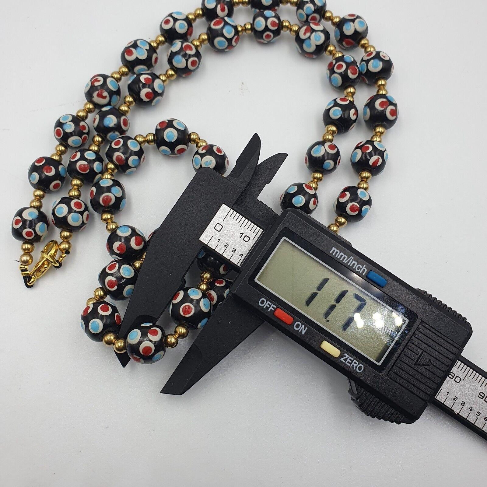 Venetian style skunk beads vintage thousand eyes beads strand