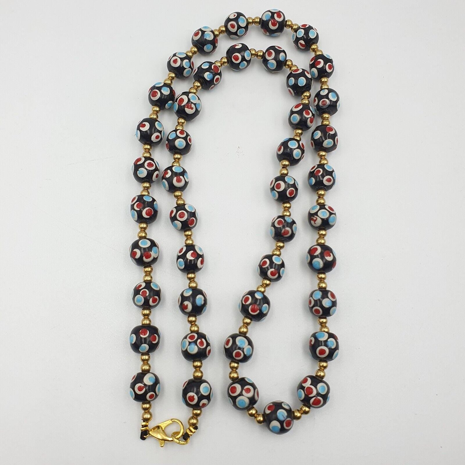 Venetian style skunk beads vintage thousand eyes beads strand