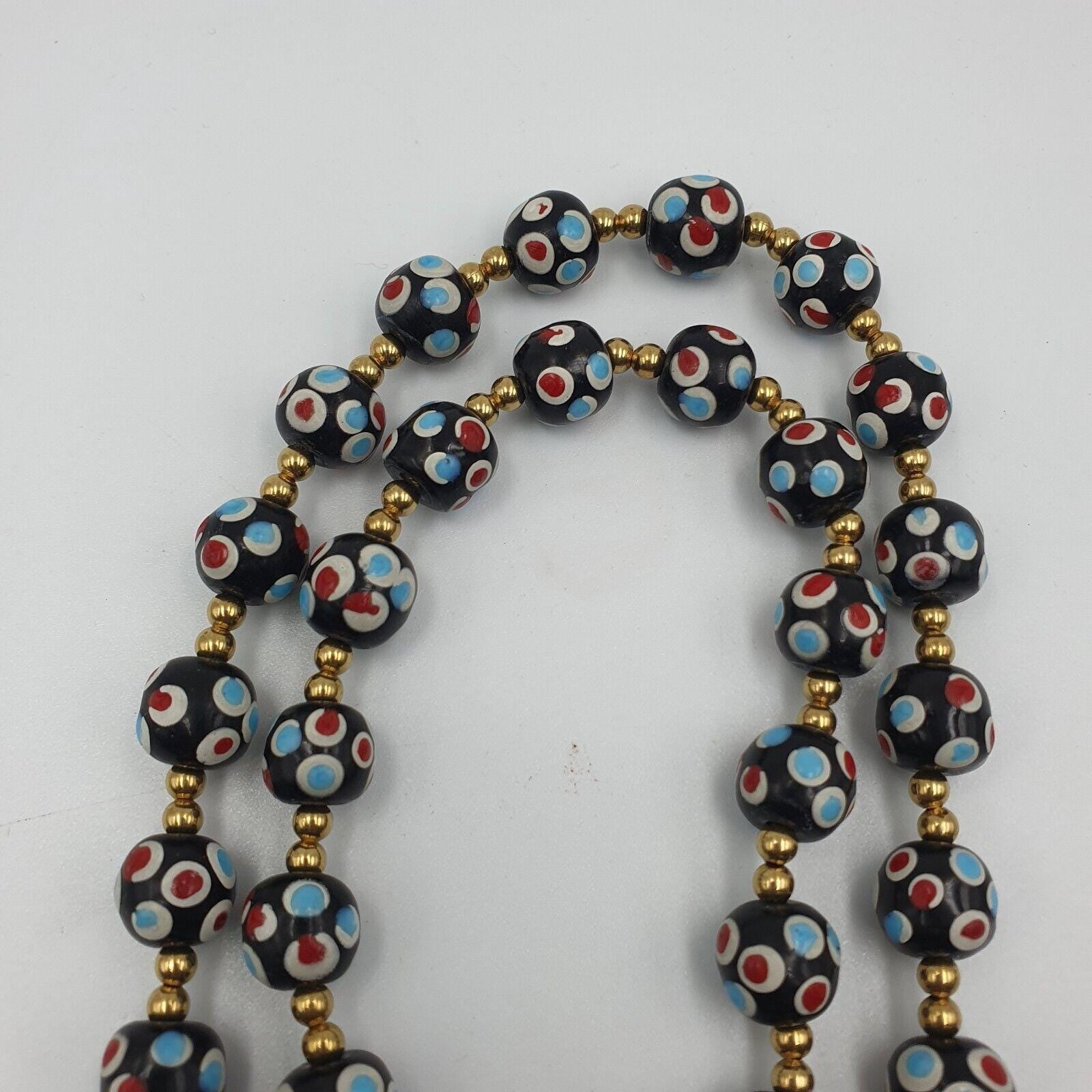 Venetian style skunk beads vintage thousand eyes beads strand