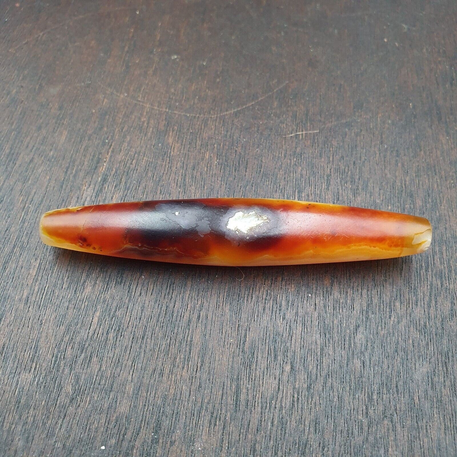 Antique yemeni old crystal agate middle eastern yellow agate bead -35y