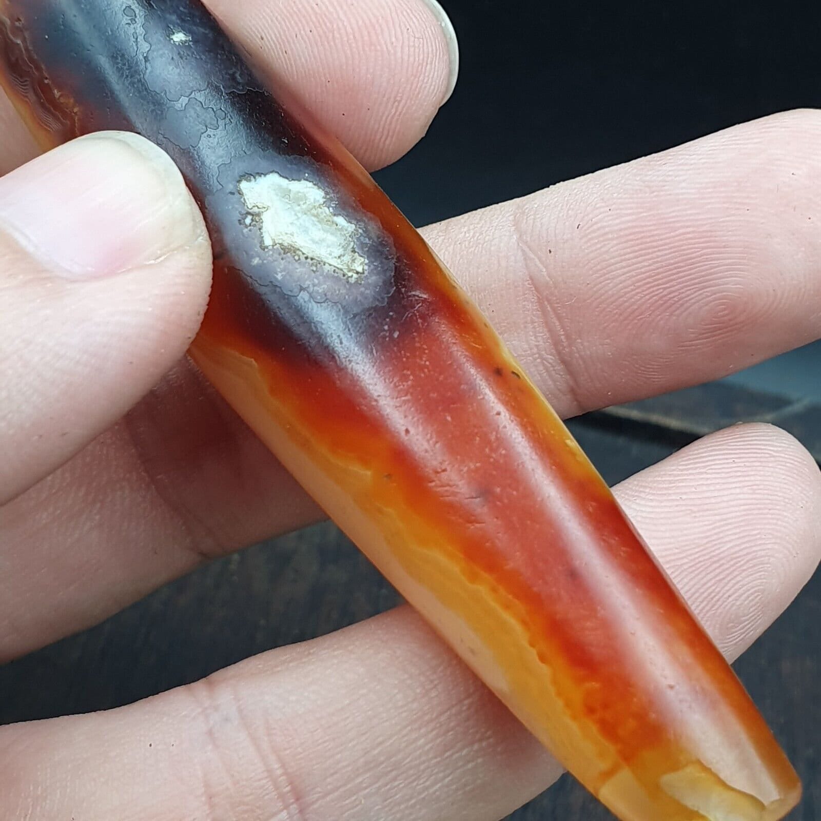 Antique yemeni old crystal agate middle eastern yellow agate bead -35y