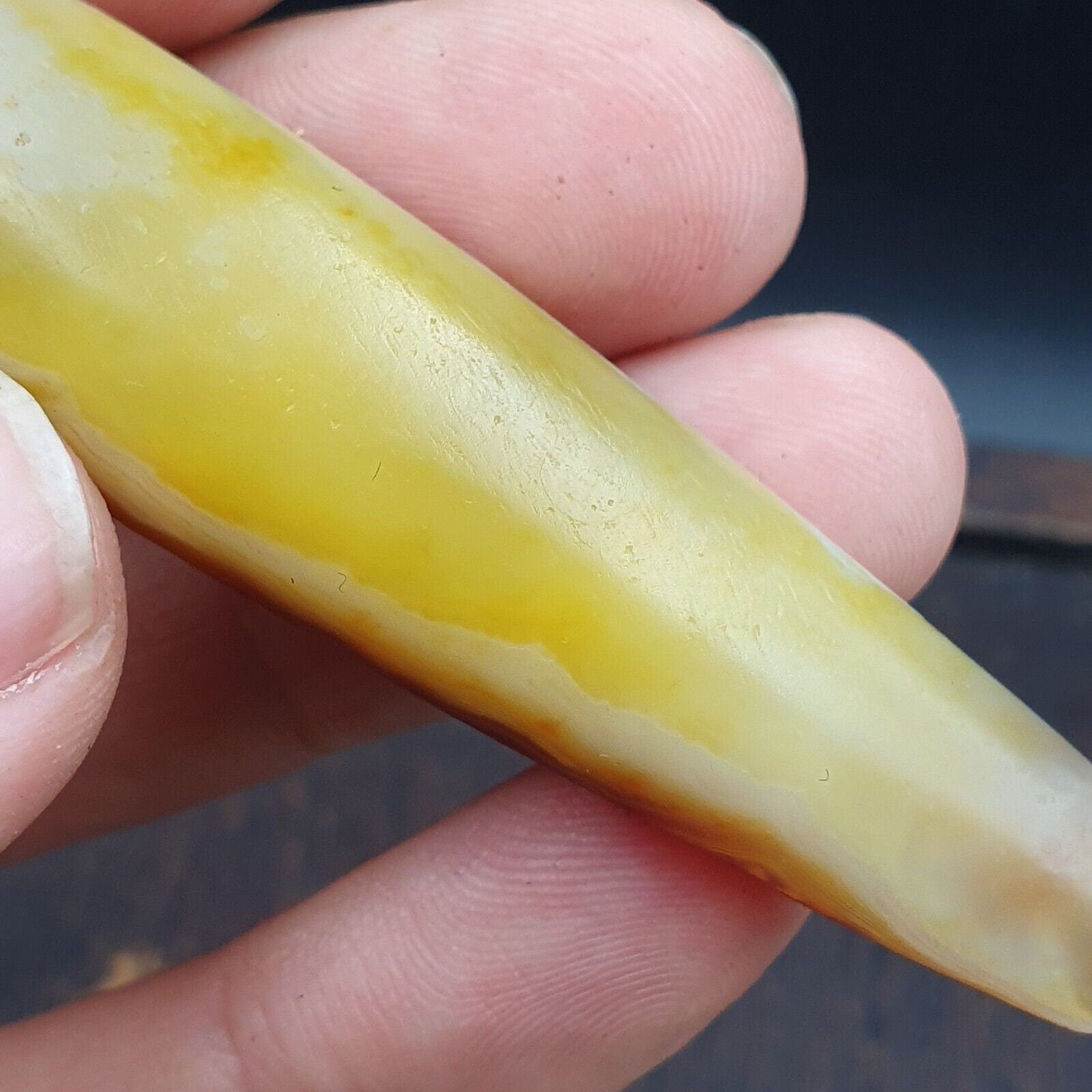Antique yemeni old crystal agate middle eastern yellow agate bead -35y