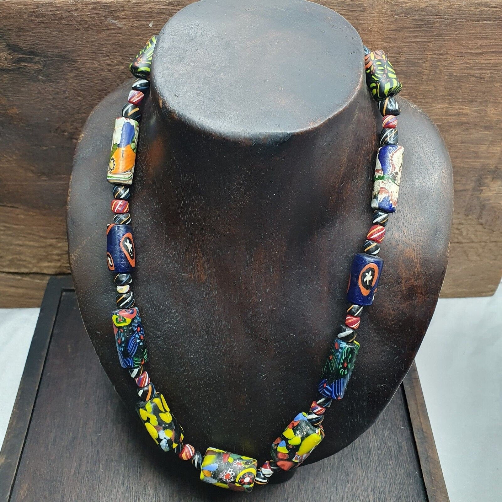 Vintage murano style trade beads necklace