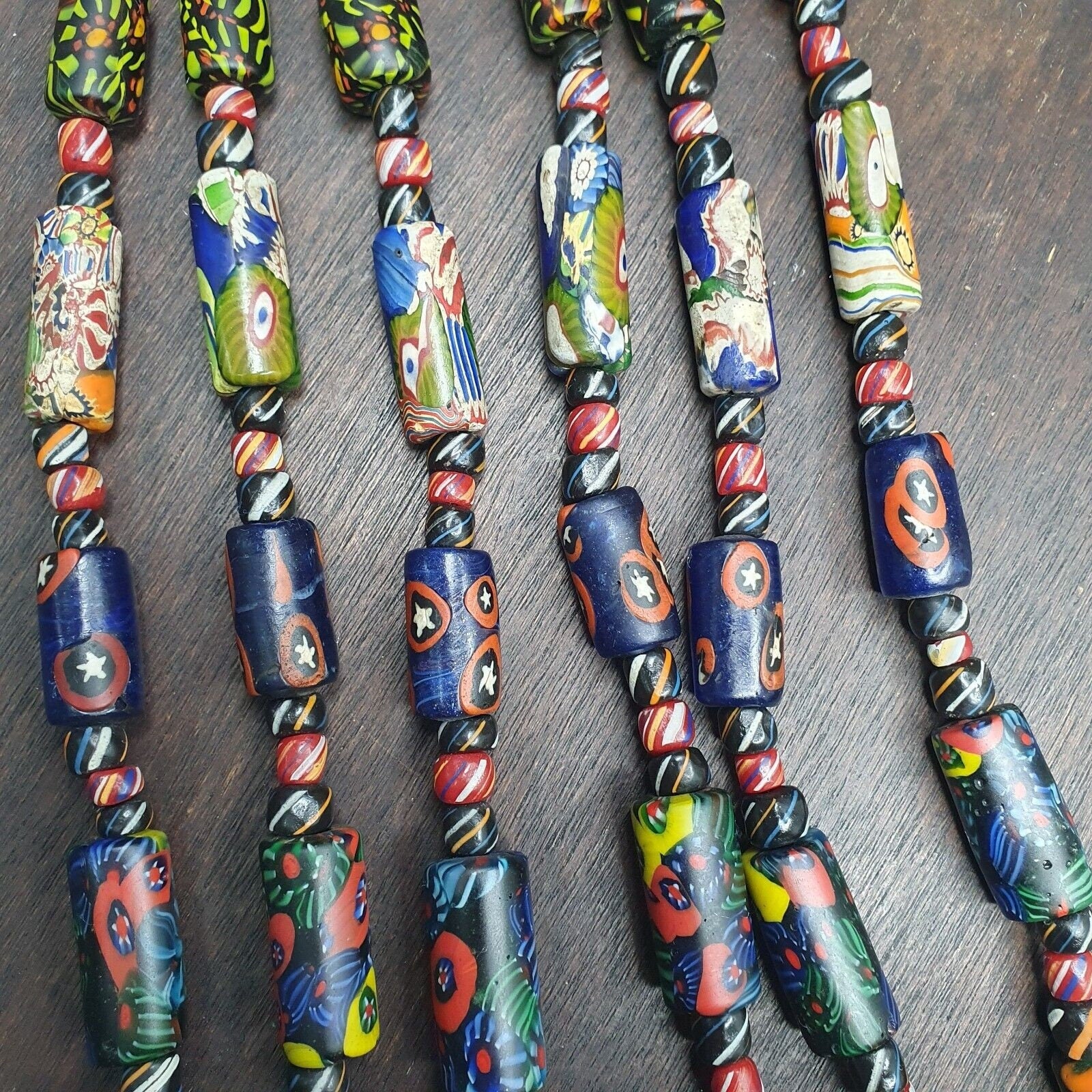 Vintage murano style trade beads necklace