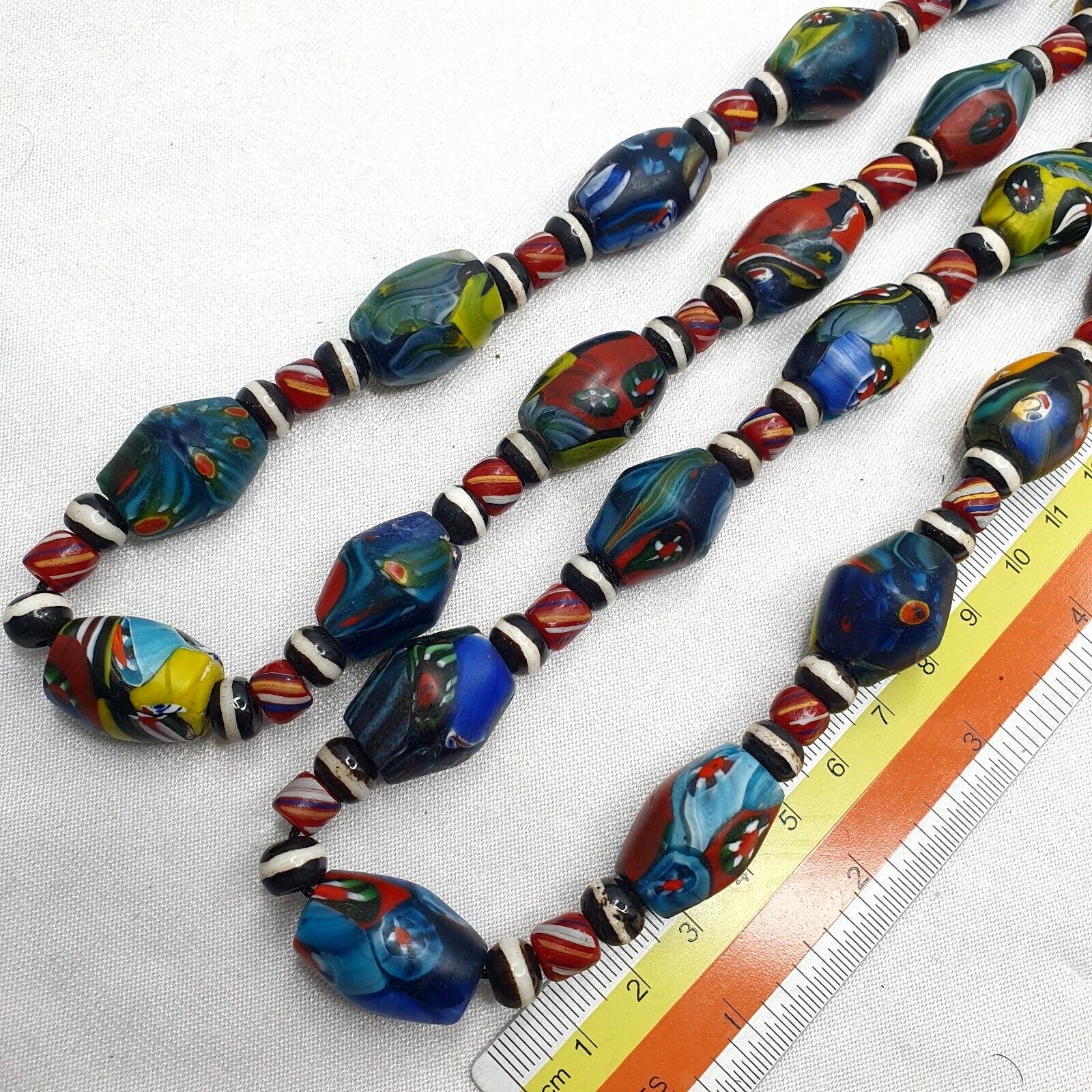Vintage millefiori glass beads murano style beads necklaceGift