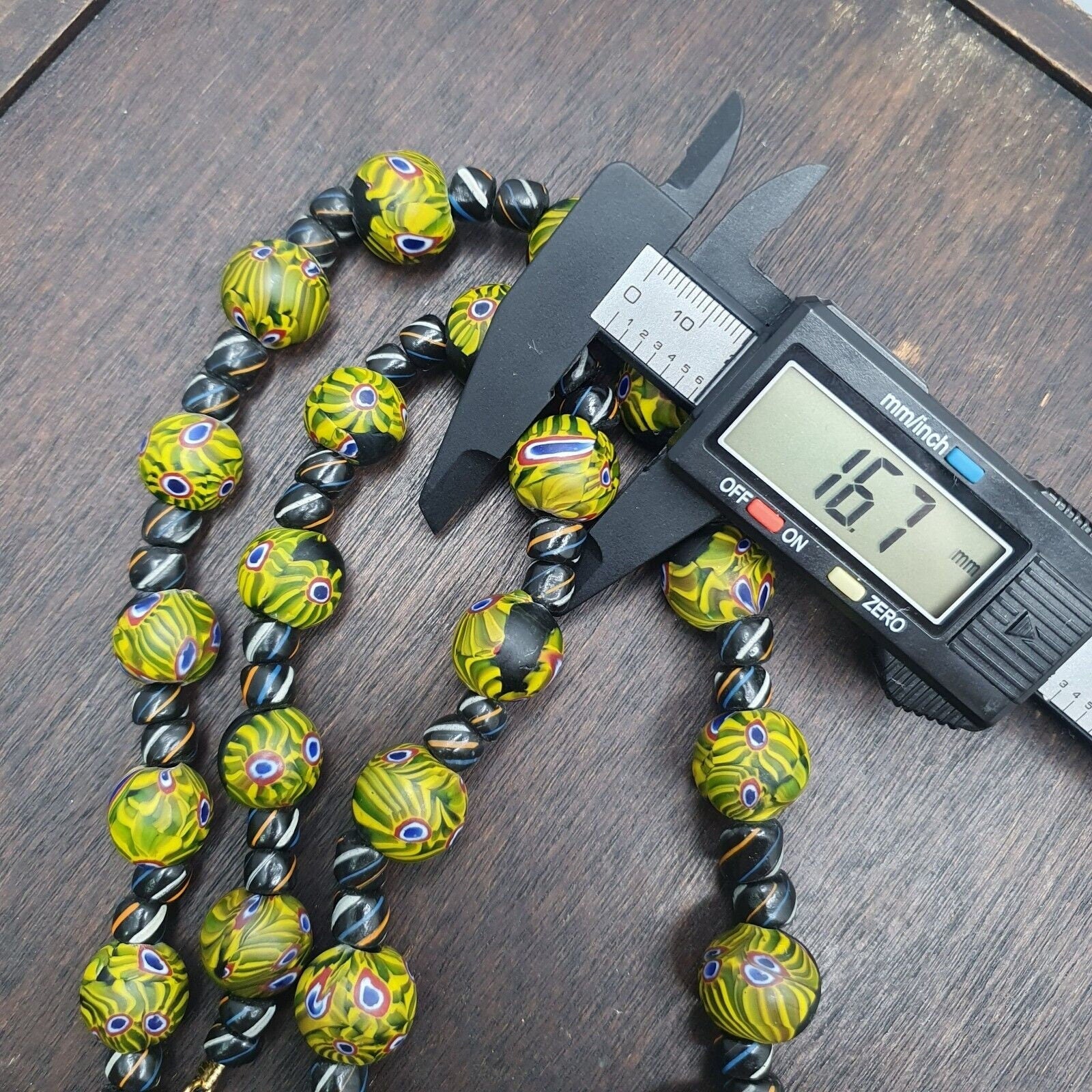 Vintage roman style green gabri eyes glass beads necklaceGift