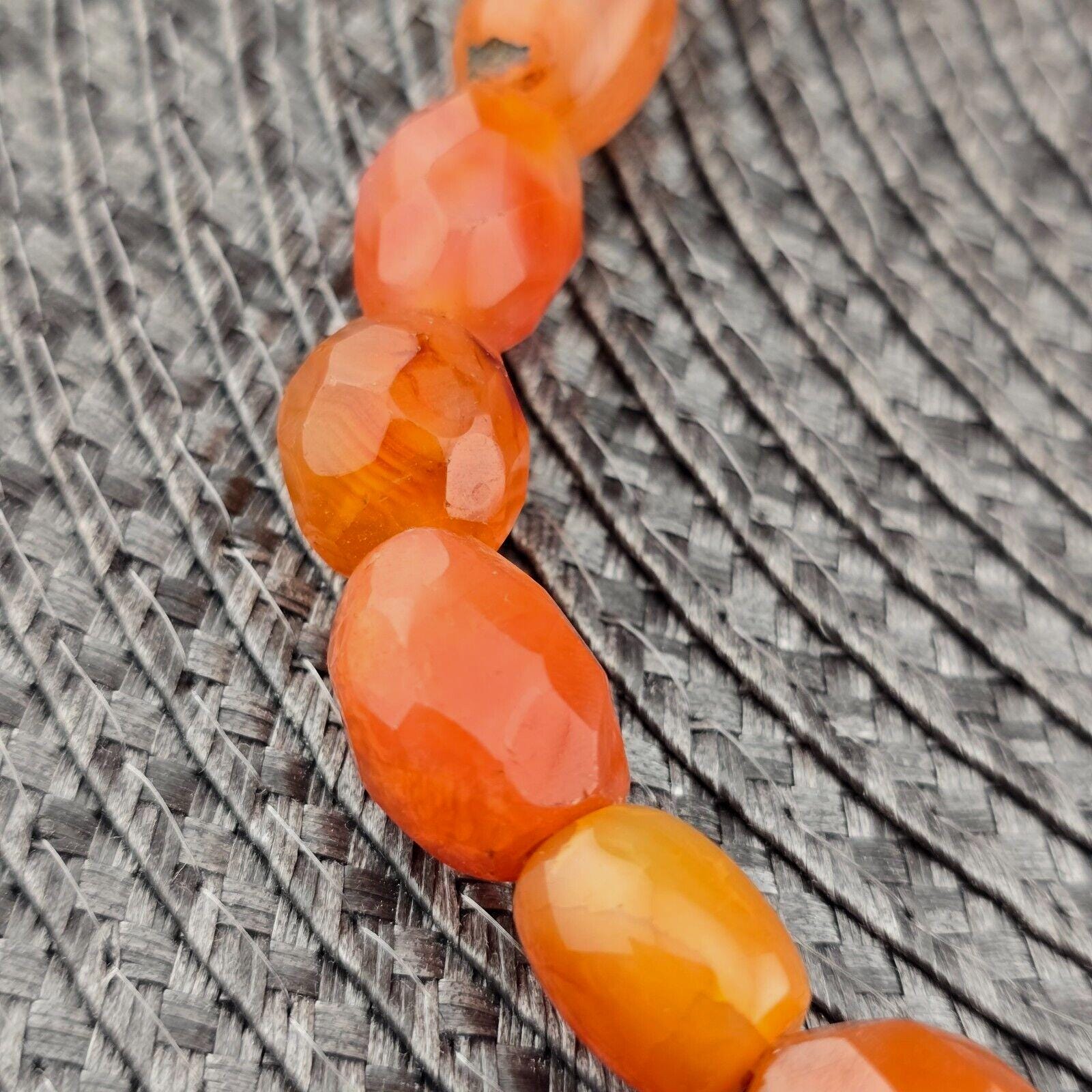 African carnelian mali antique agate beads beaded strand agt-2