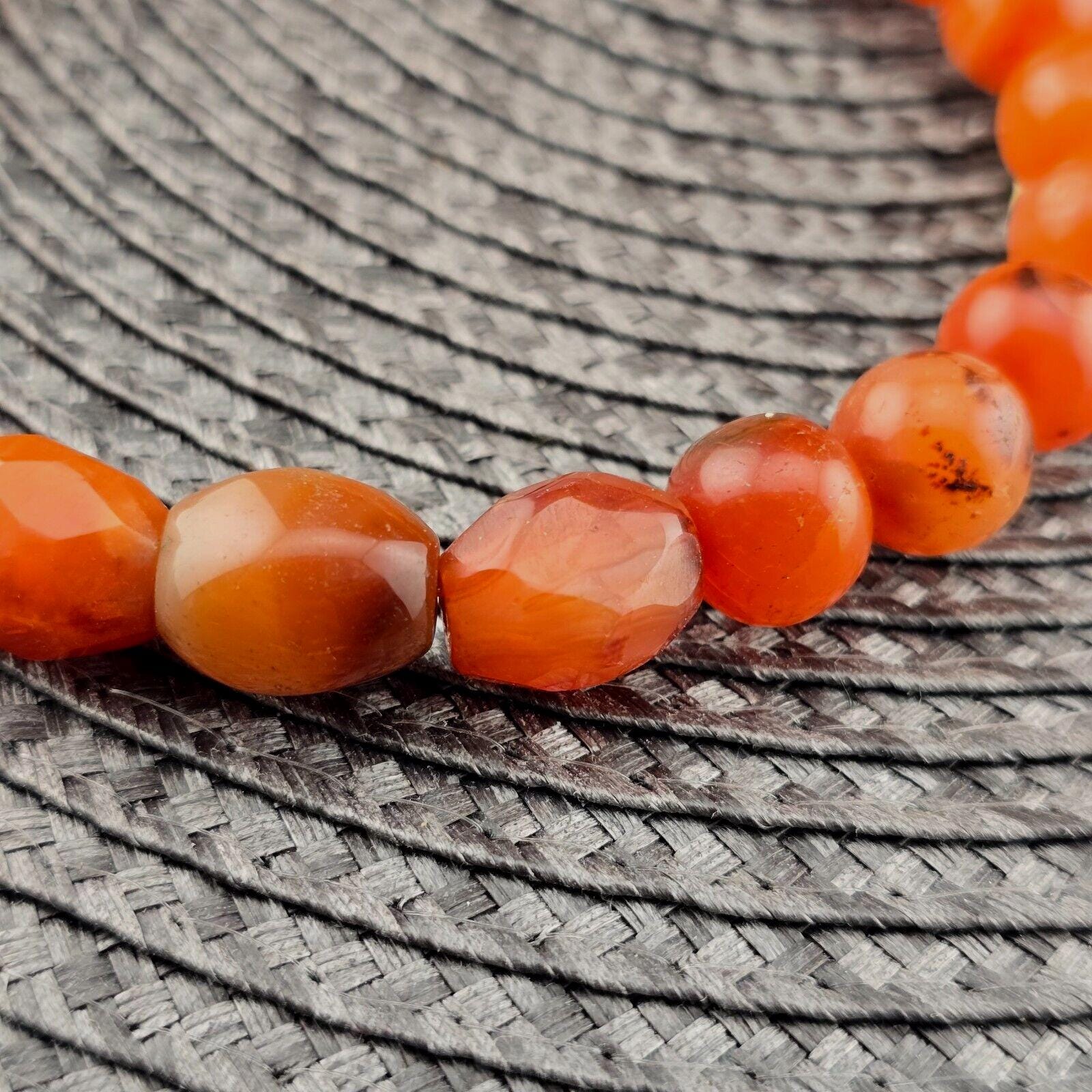 African carnelian mali antique agate beads beaded strand agt-2