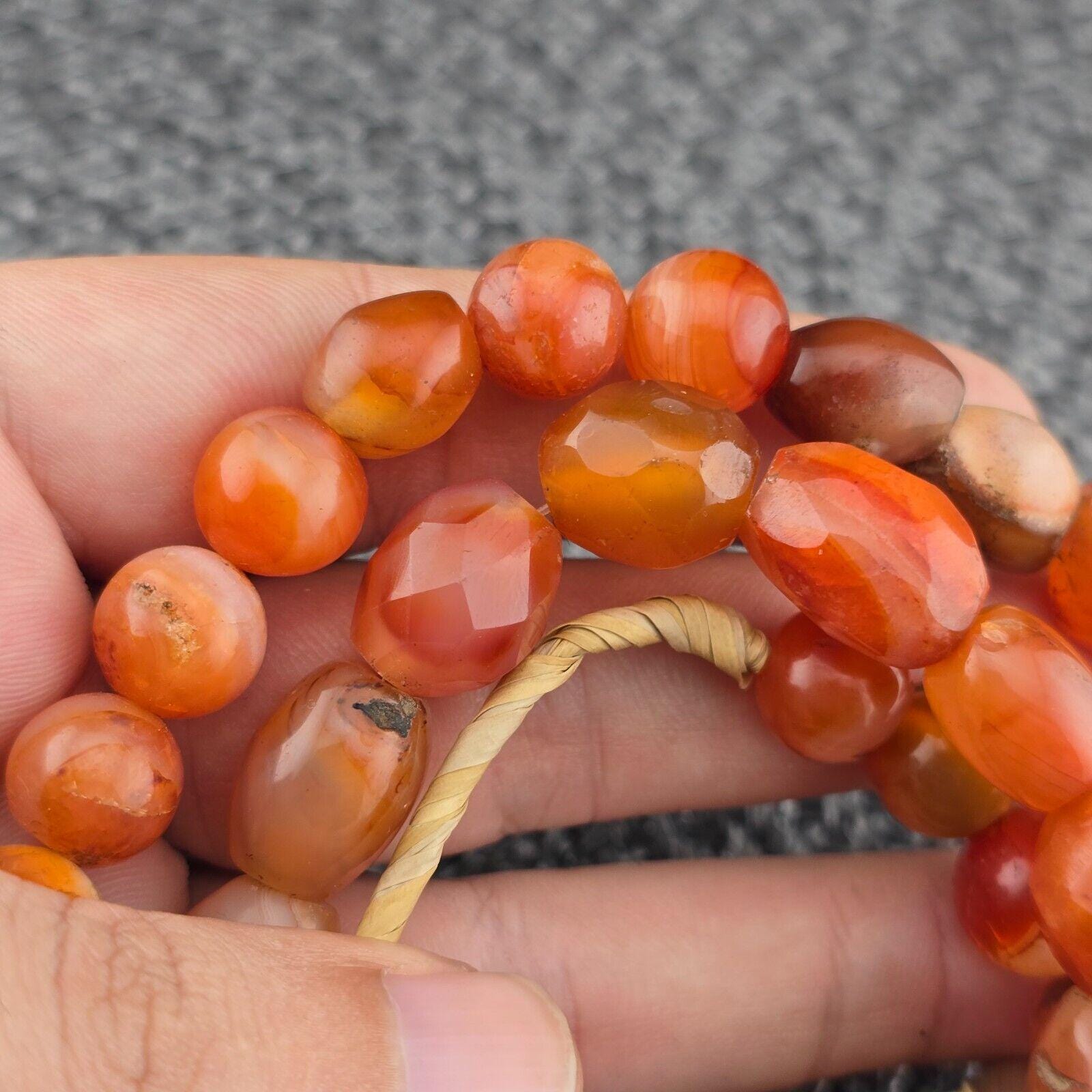 African carnelian mali antique agate beads beaded strand agt-2