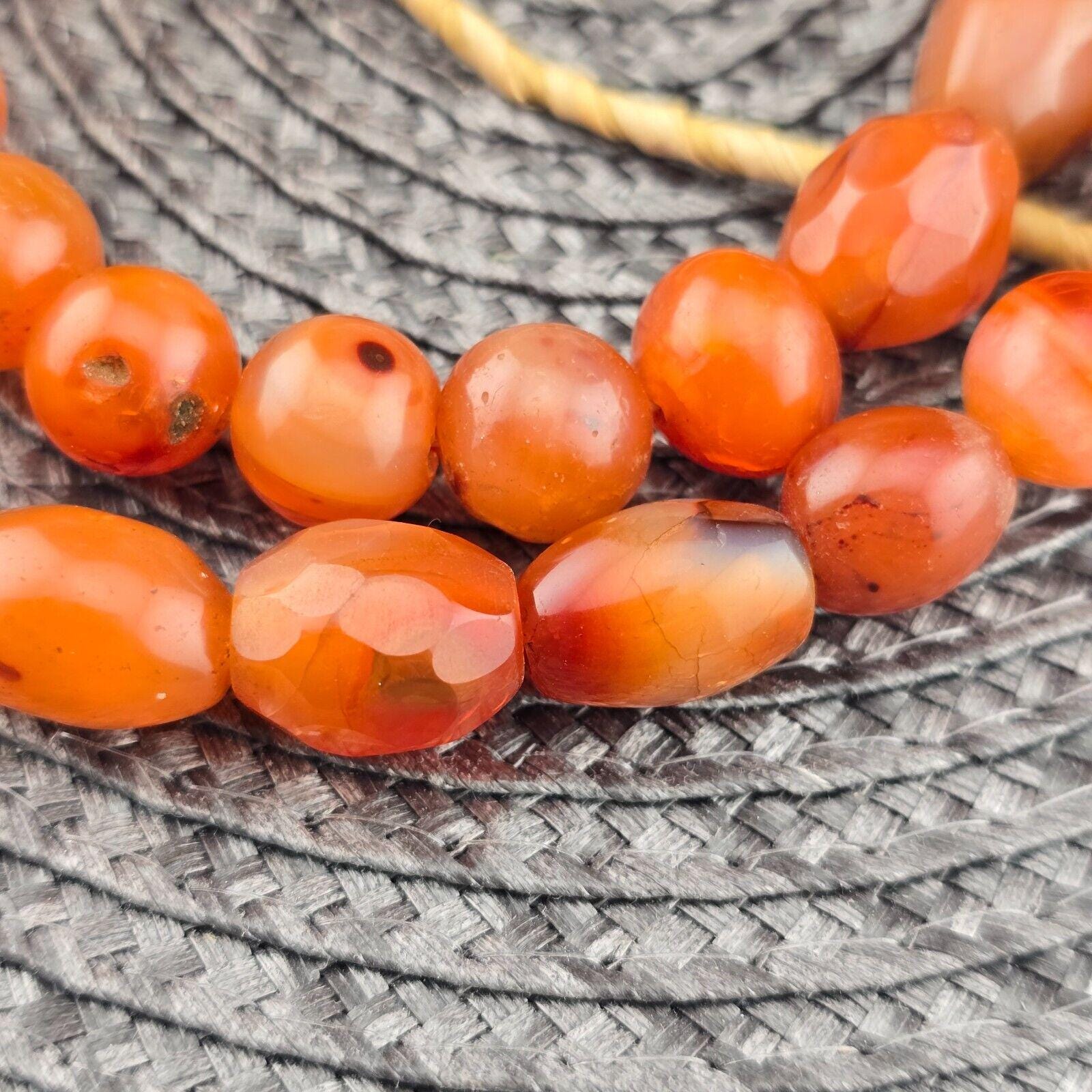 African carnelian mali antique agate beads beaded strand agt-2