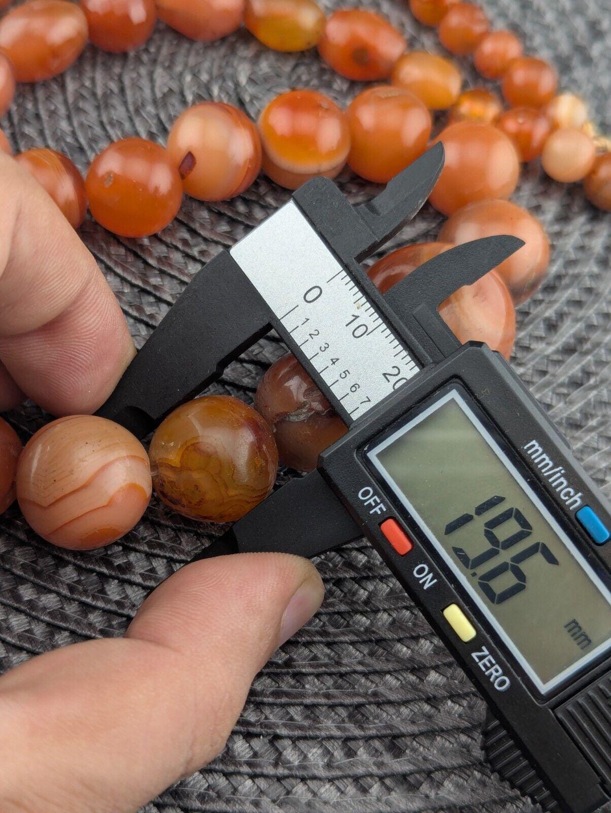 African carnelian mali antique agate beads beaded strand