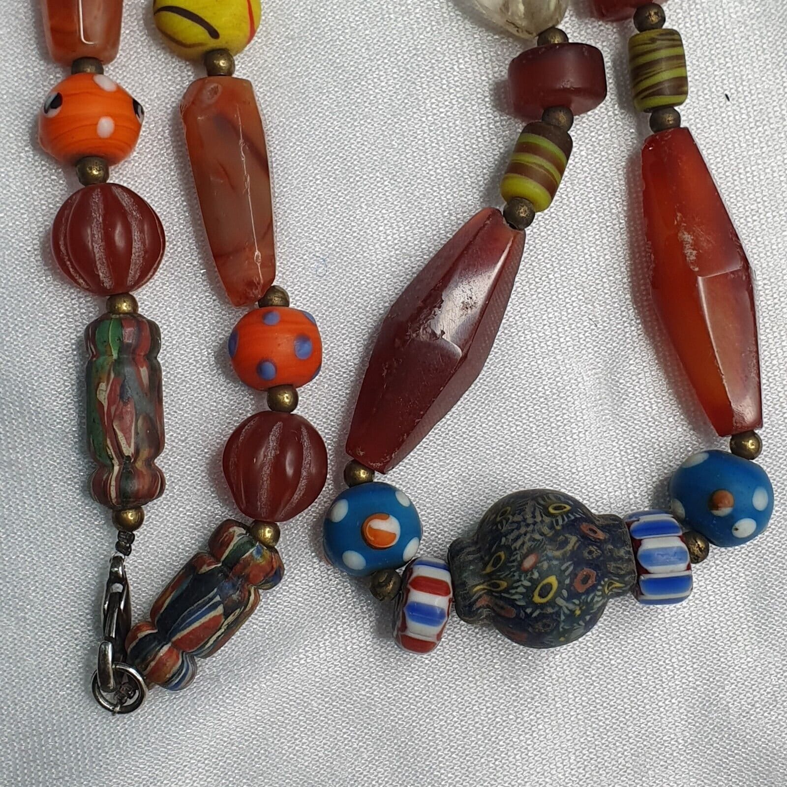Rainbow Agate Crystal Glass Bead Necklace: African Strand Style
