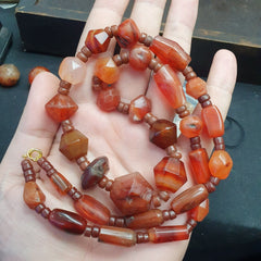 Old ancient persian himalayan african carnelian beads agate beads necklaceGift