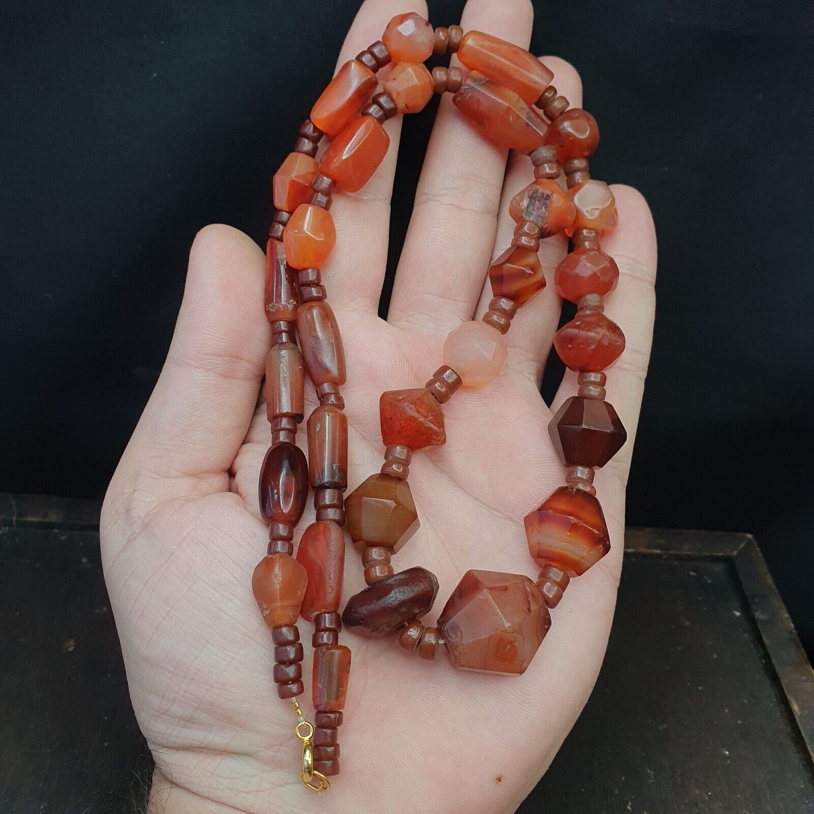 Old ancient persian himalayan african carnelian beads agate beads necklaceGift