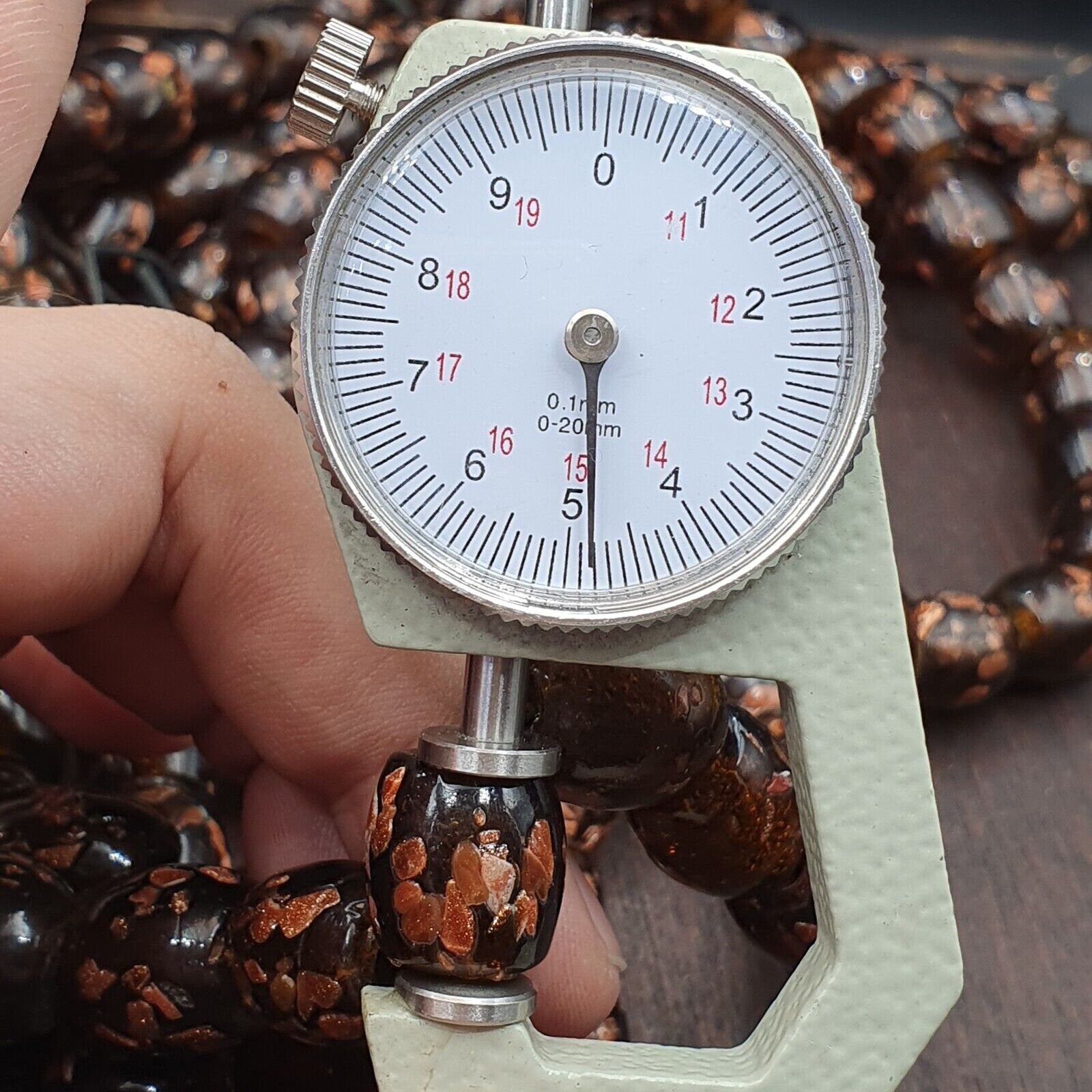 Vintage glass beads aventurine brown fancy trade beads 15x15mmGift