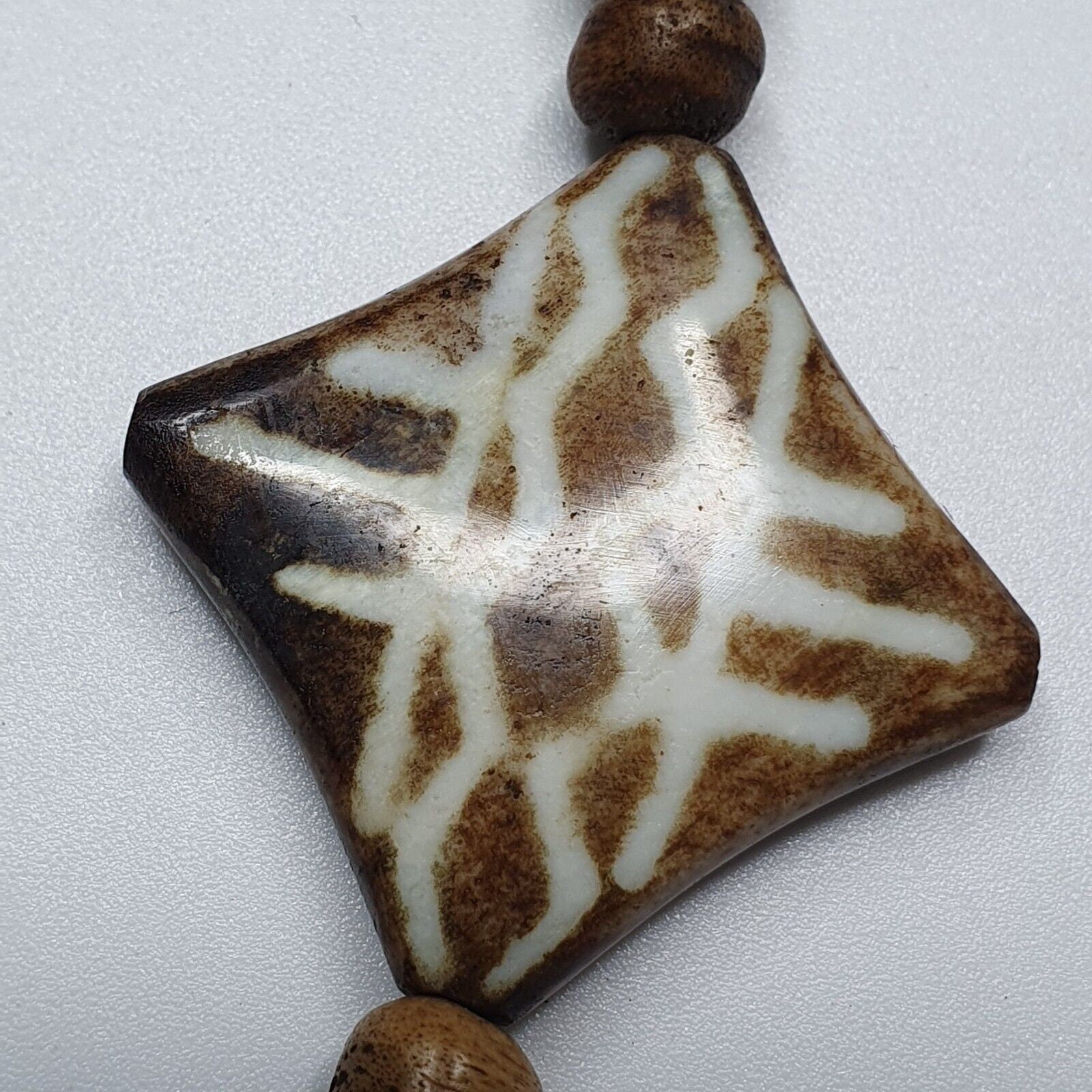 Pumtek beads necklace petrifiedwood great patterns necklace