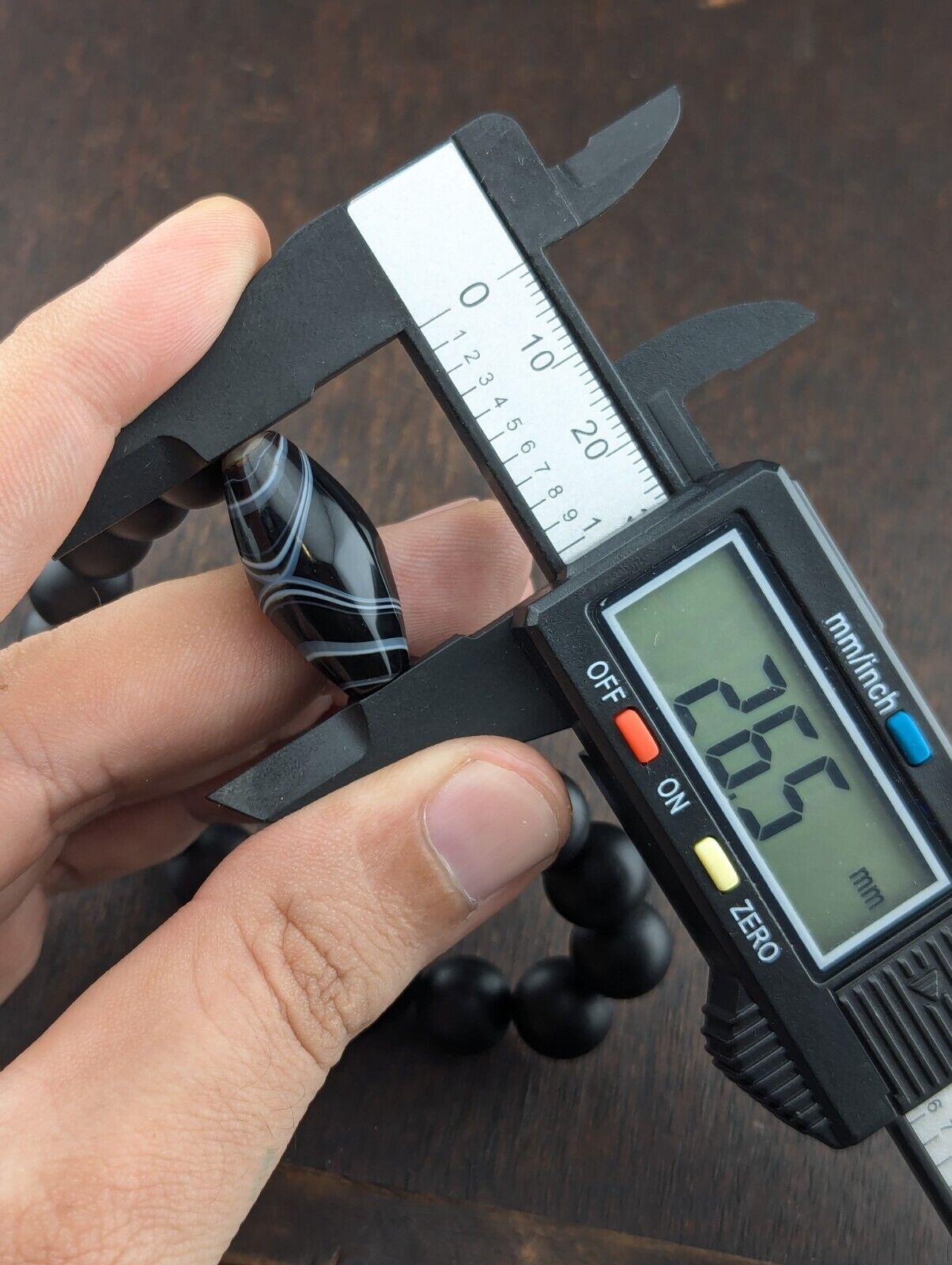 Vintage agate and black onyx beads bracelet #jn-br2