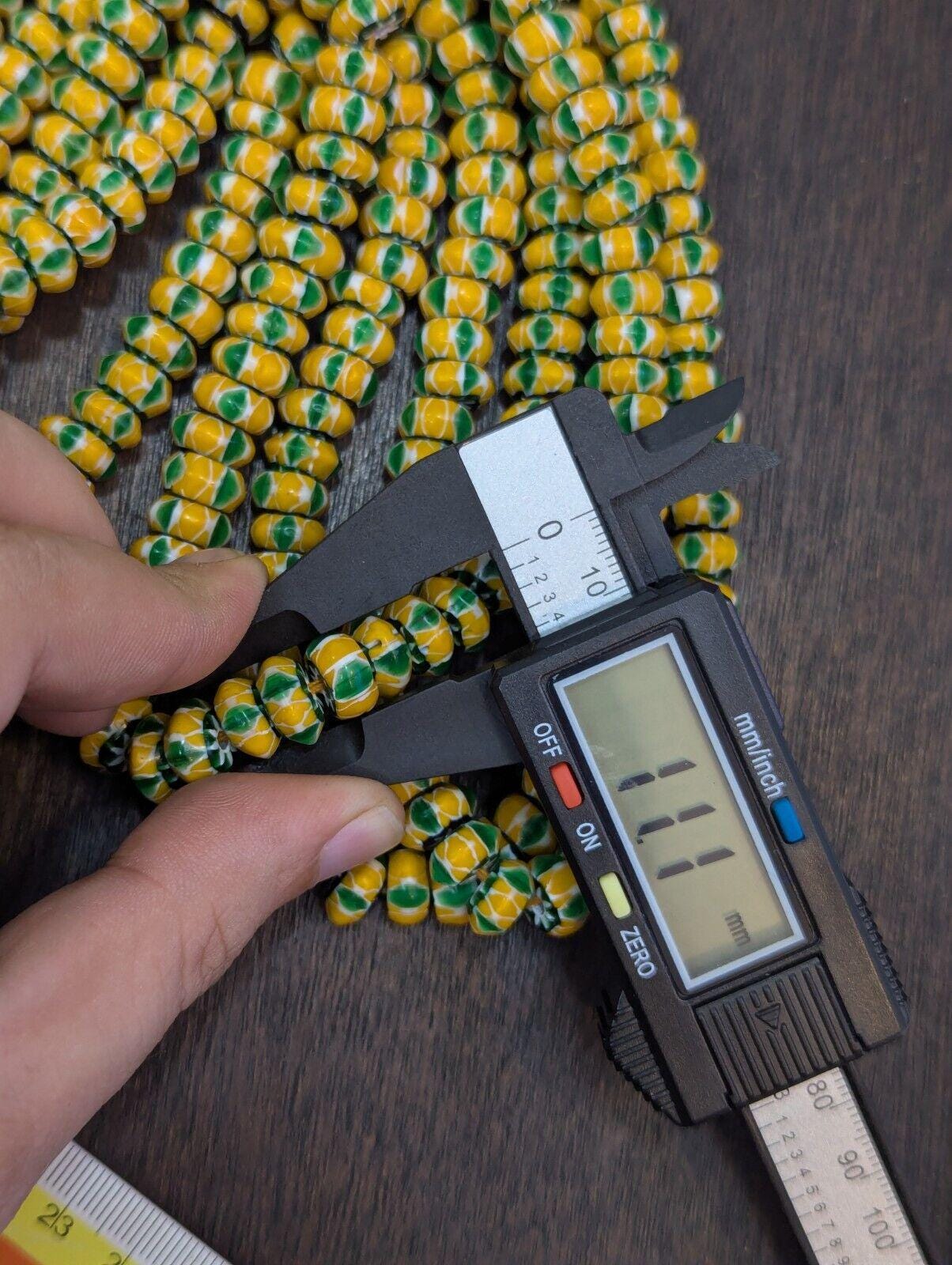 Vintage chevron beads venetian african style glass 10mm beads long strandGift