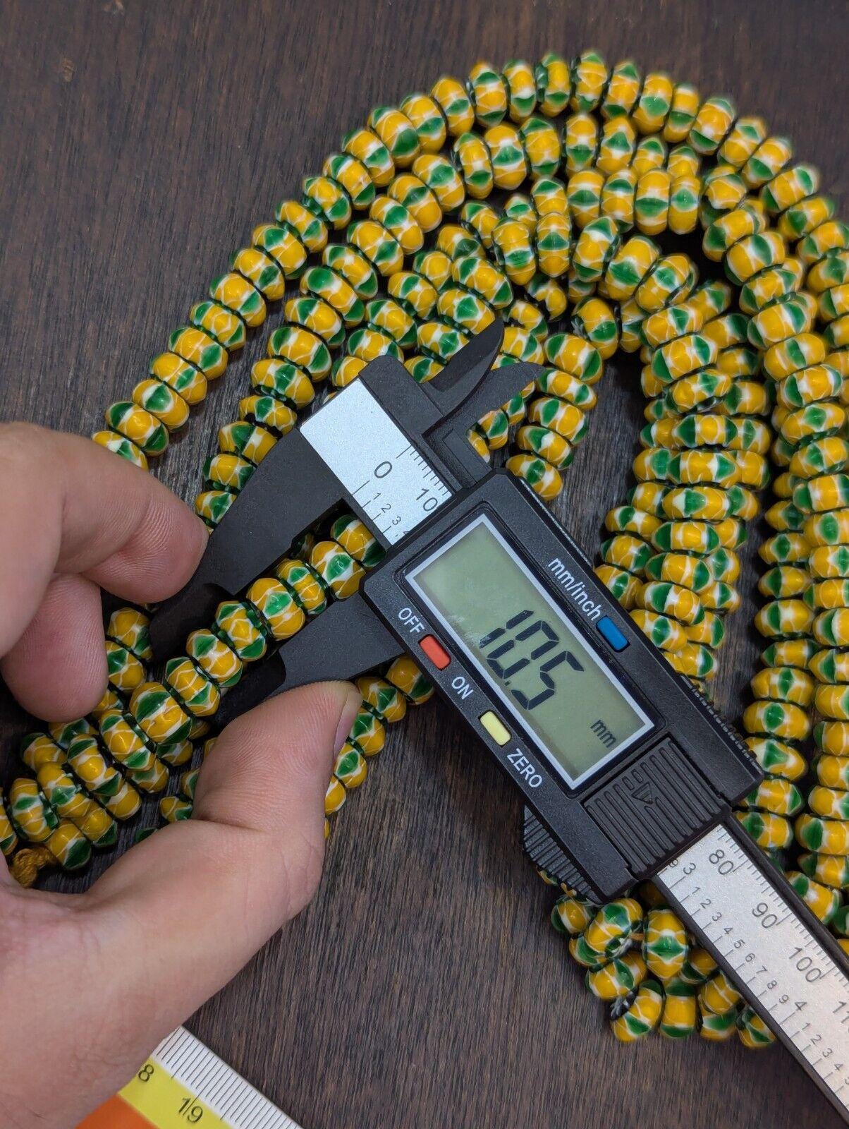 Vintage chevron beads venetian african style glass 10mm beads long strandGift