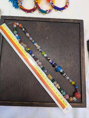 Vintage glass stones crystal mix beads necklace jn-1Gift