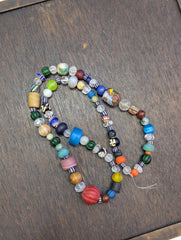 Vintage glass stones crystal mix beads necklace jn-1Gift