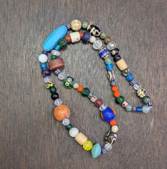 Vintage glass stones crystal mix beads necklace jn-2Gift