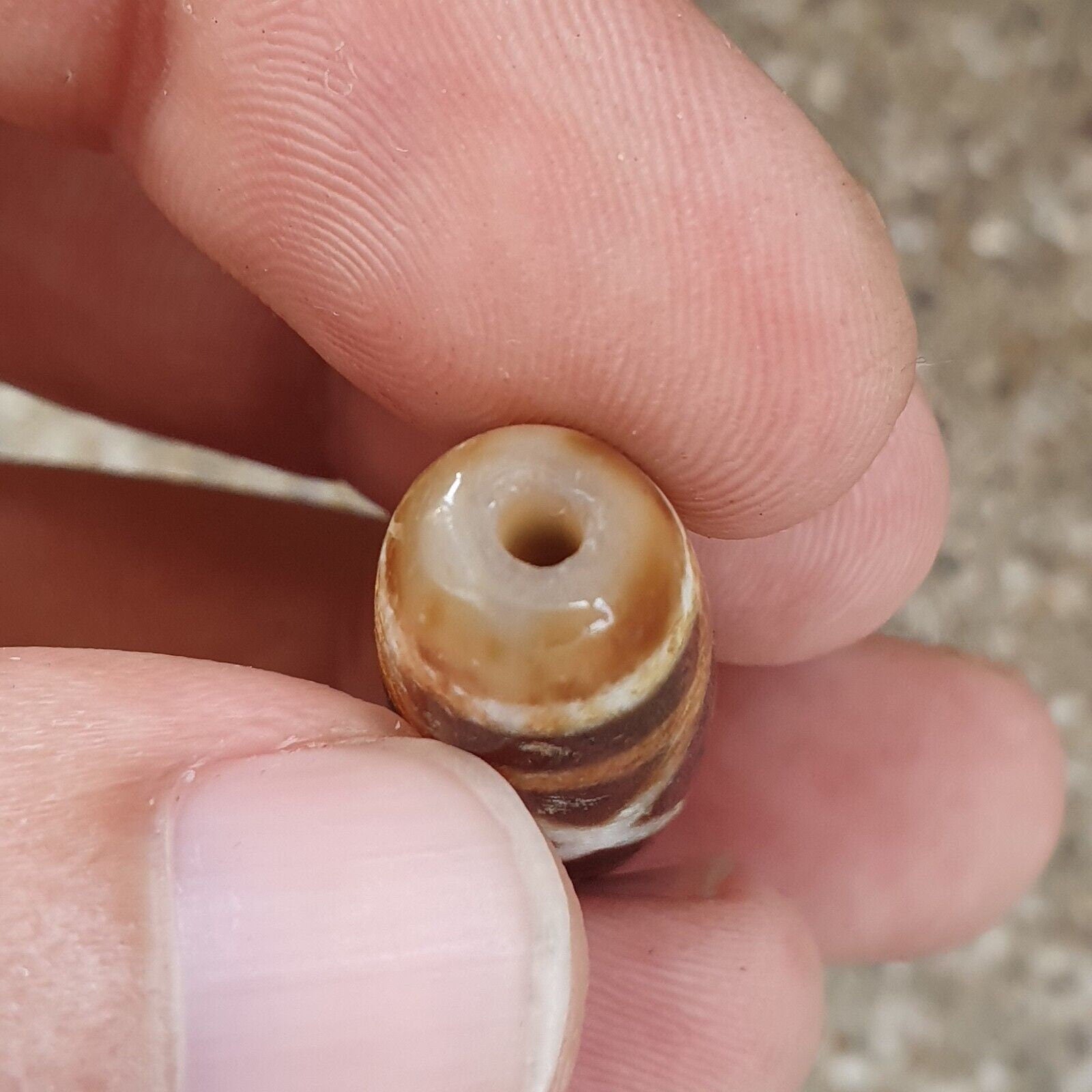 Rusted himalayan indo tibetan agate 2eyes bead dzi amulet atb-5