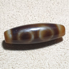 Vintage tibetan 3 circle big eye unique pattern agate stone dzi  amulet shd-4
