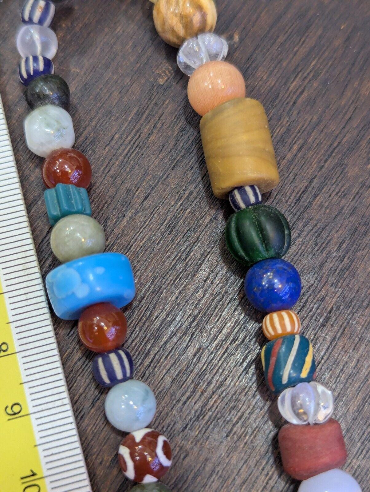 Vintage glass stones crystal mix beads necklace jn-3Gift