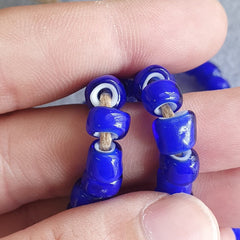 7-8mm antique venetian white heart trade beads 24" long strand