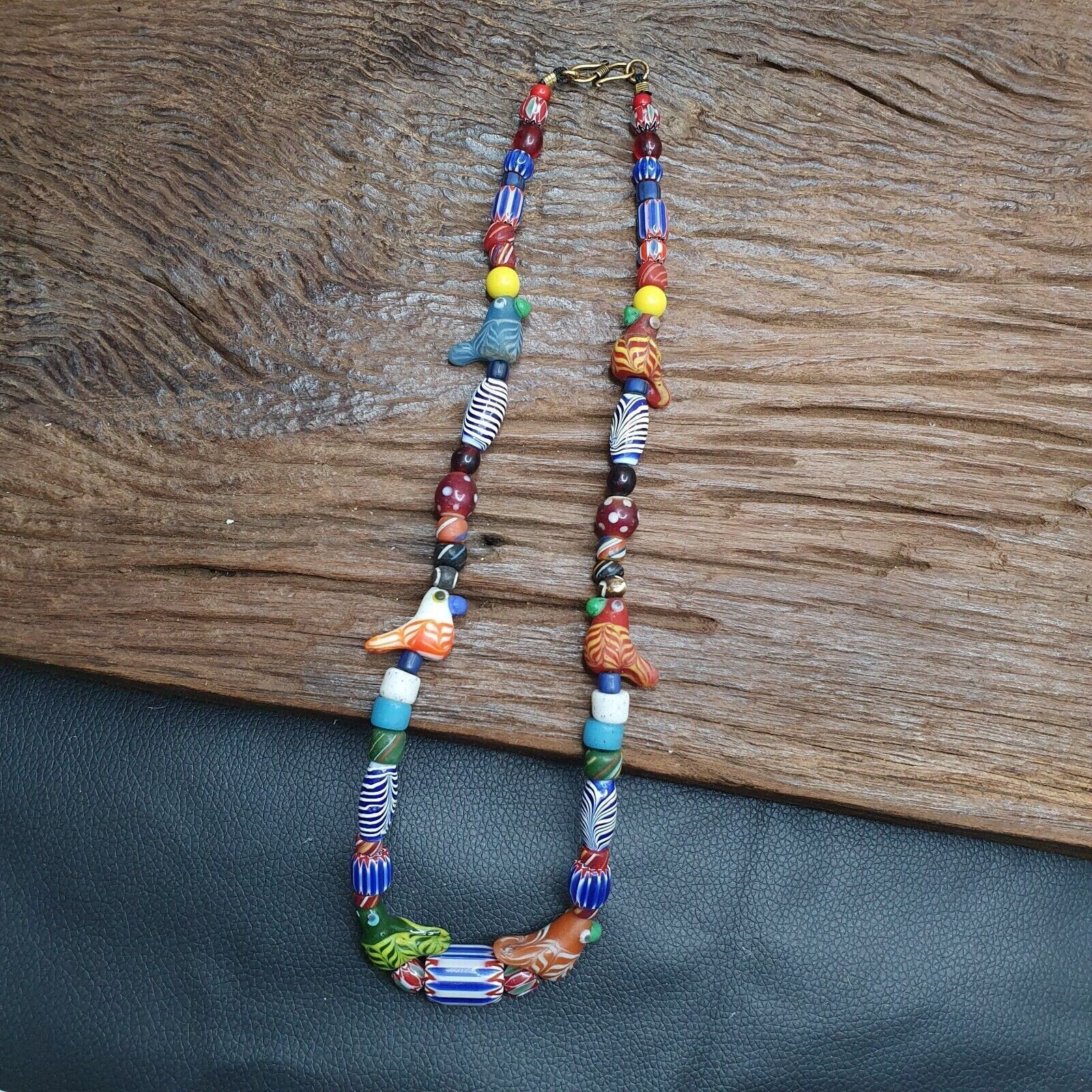 Vintage old african, venetian art mix glass beads necklaceGift