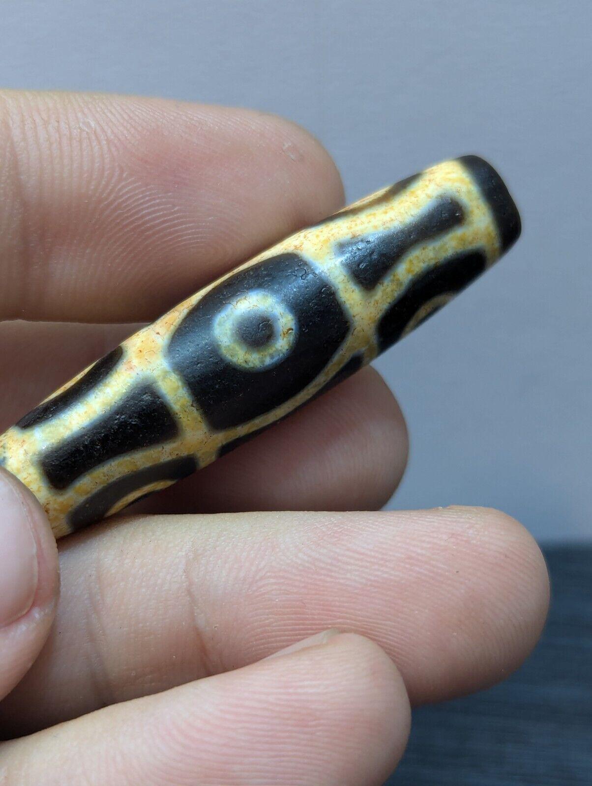 Very unique pattern 6 eye sky earth eyes agate stone dzi bead amulet