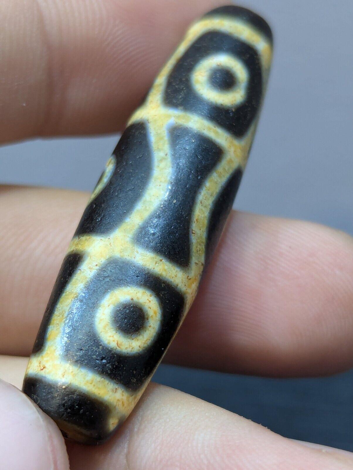 Very unique pattern 6 eye sky earth eyes agate stone dzi bead amulet