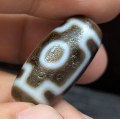 Powerful tibetan old agate 2 eyes in eyes dzi bead spirituality pendant