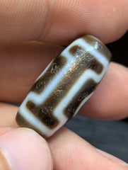 Powerful tibetan old agate 2 eyes in eyes dzi bead spirituality pendant