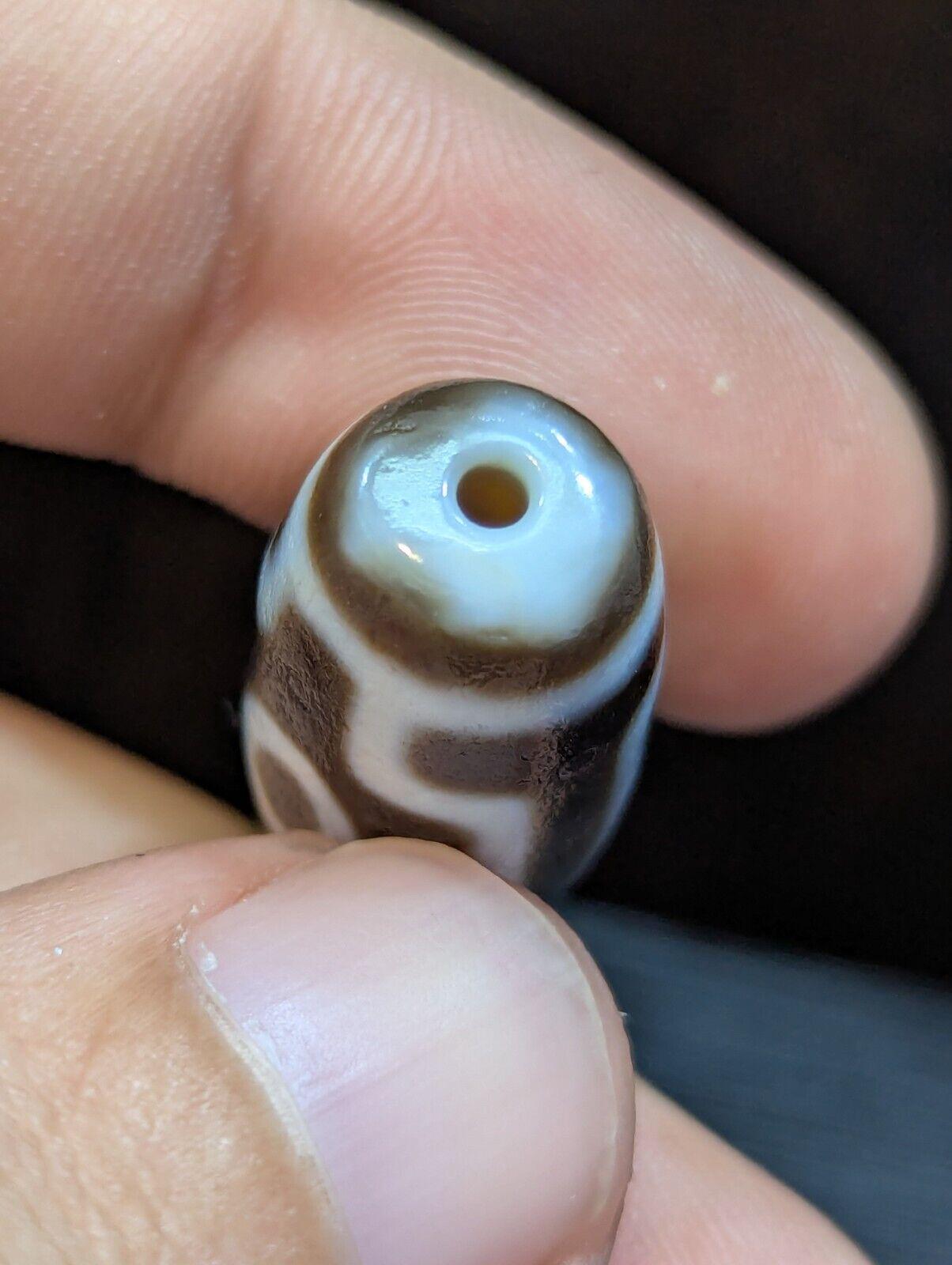 Powerful tibetan old agate 2 eyes in eyes dzi bead spirituality pendant