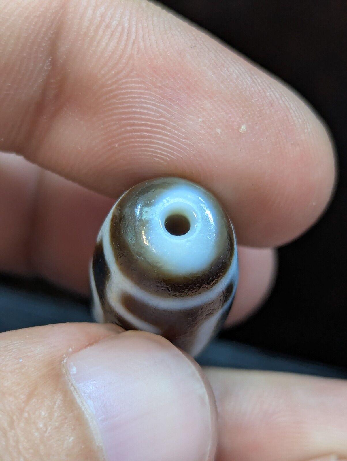 Powerful tibetan old agate 2 eyes in eyes dzi bead spirituality pendant